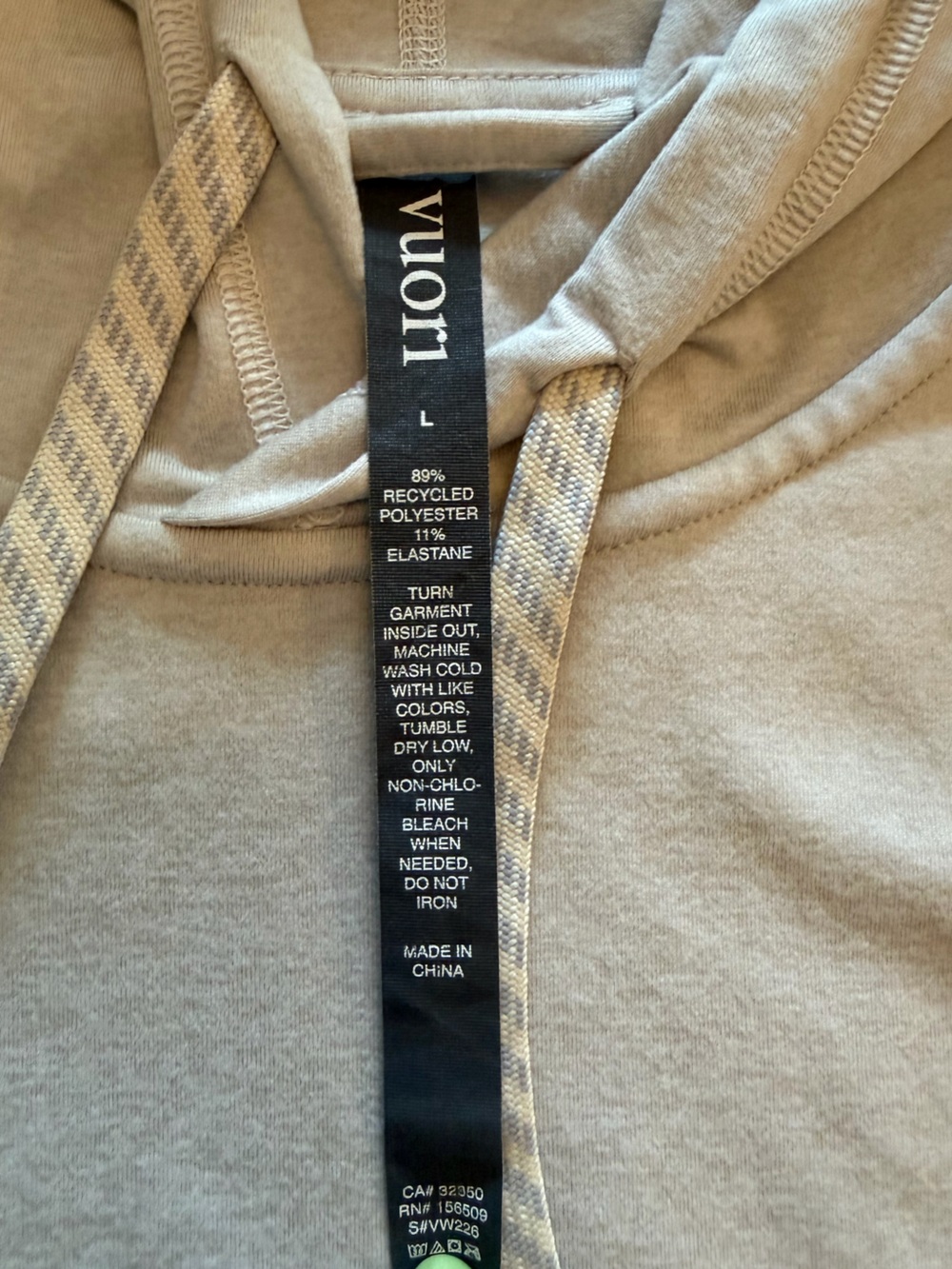 Vuori Halo Essential Crop Hoodie L Ecru - Picture 4 of 7